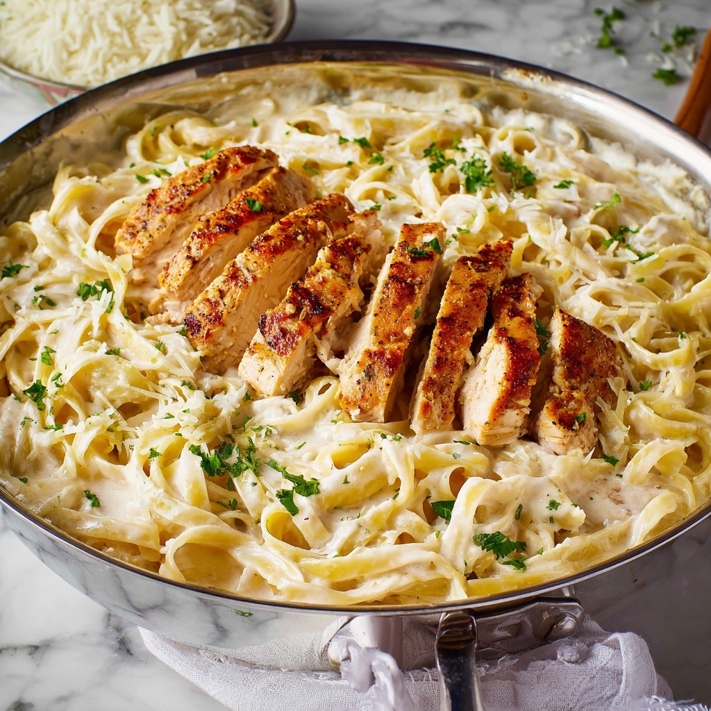 Creamy Chicken Fettuccine Alfredo Recipe - Recipe Image