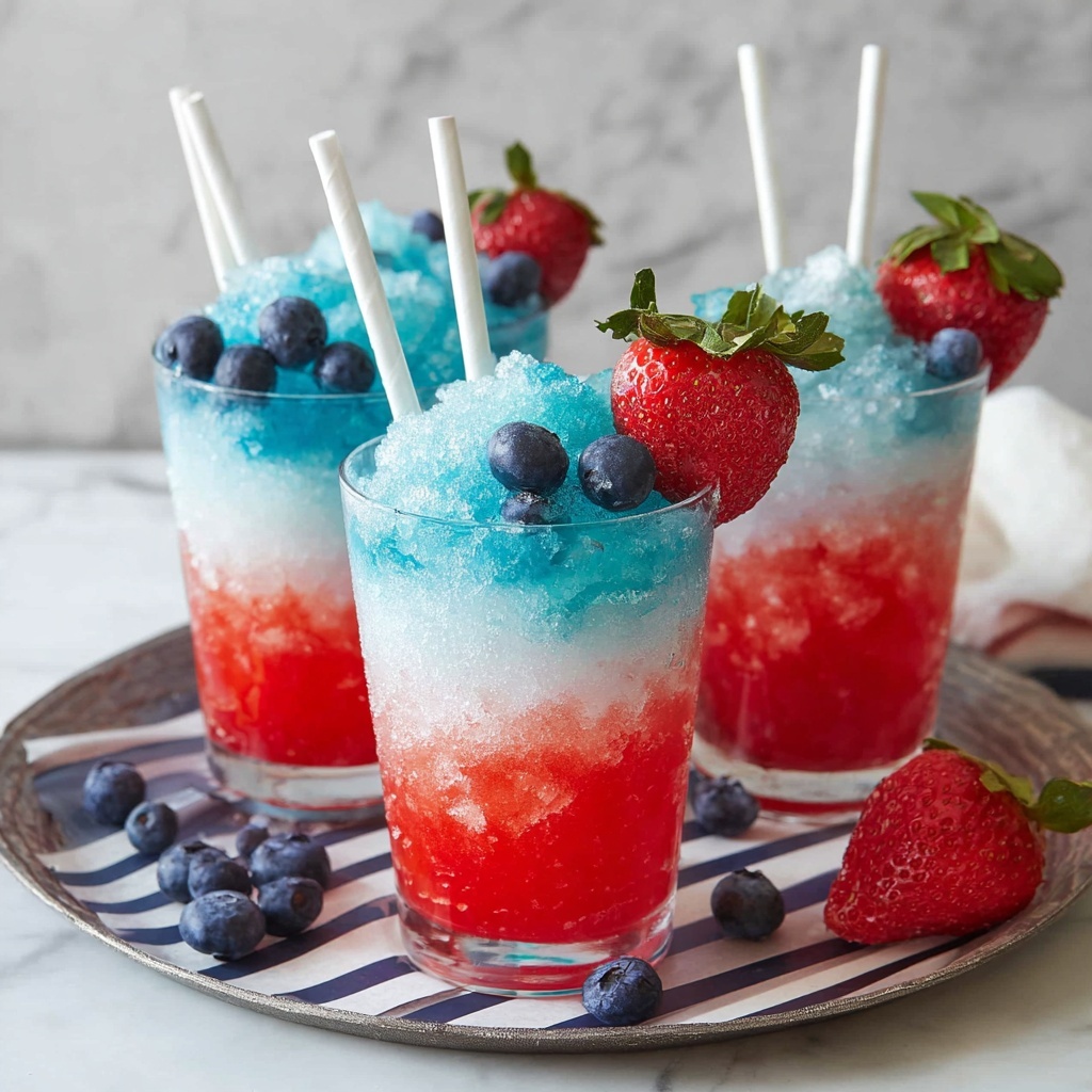 Red, White, and Blue Margarita Slush Recipe - Recipe Image