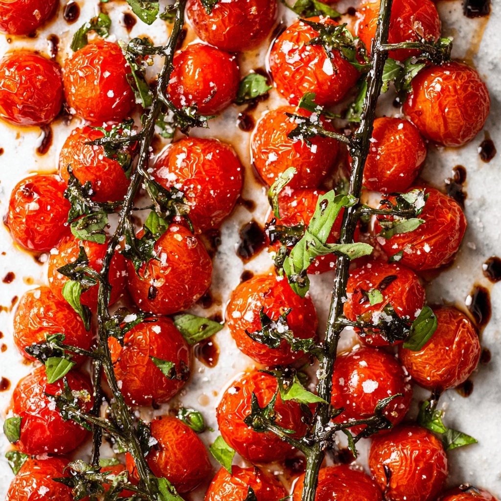 Balsamic Roasted Tomatoes with Fresh Basil Recipe - Recipe Image