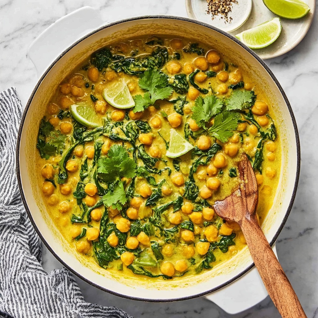 Creamy Chickpea Curry with Spinach and Lime Recipe - Recipe Image