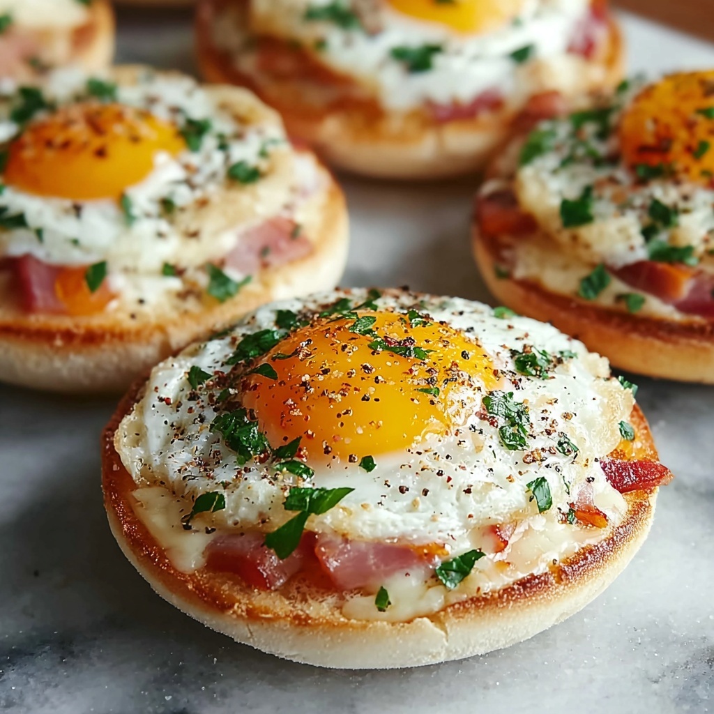 English Muffin Breakfast Pizzas Recipe - Recipe Image