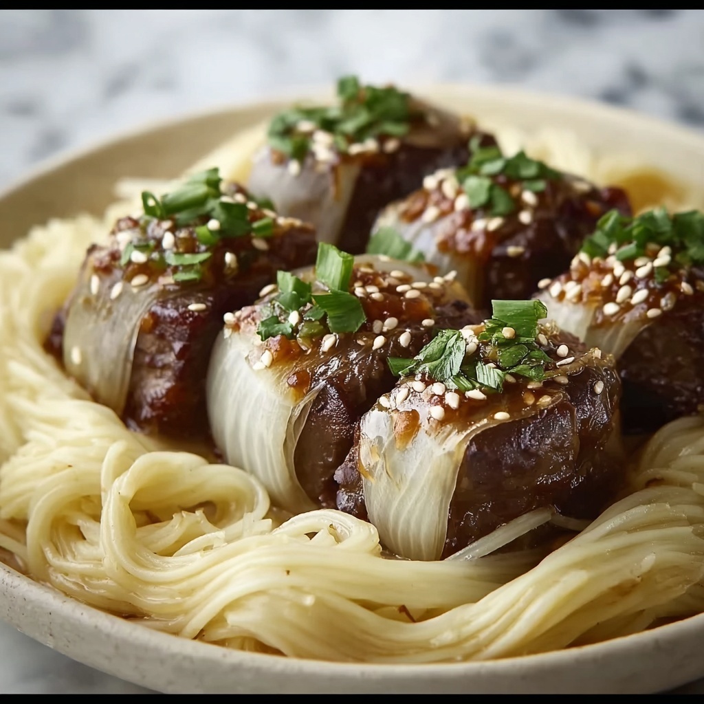 Beef Enoki Mushroom Rolls avec Sauce Savoureuse Recipe - Recipe Image