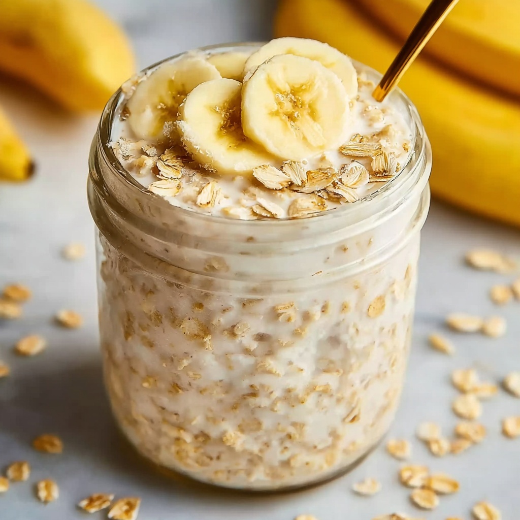 Banana Bread Overnight Oats Recipe - Recipe Image
