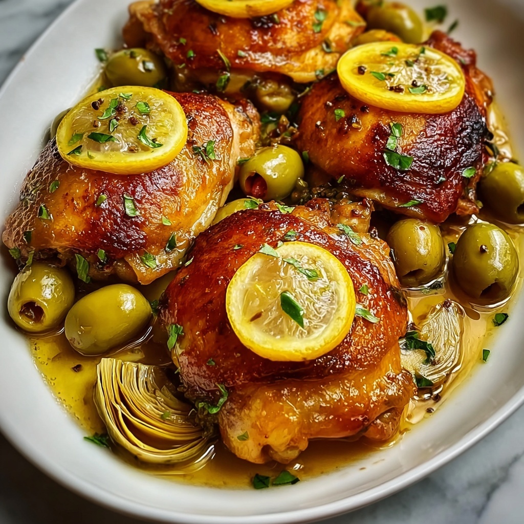 Mediterranean Lemon Chicken with Artichokes & Olives Recipe - Recipe Image