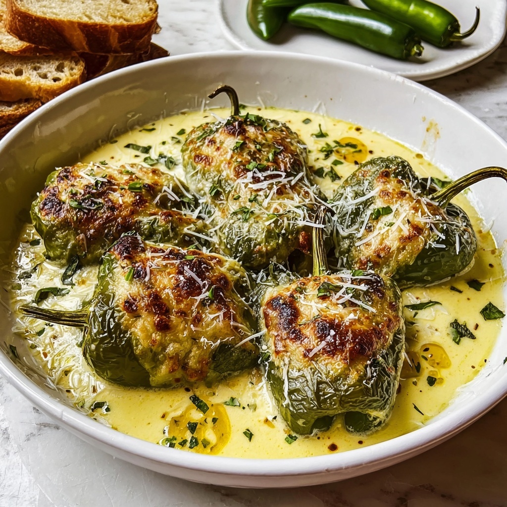 Savory Cheese Stuffed Banana Peppers Soup Recipe - Recipe Image
