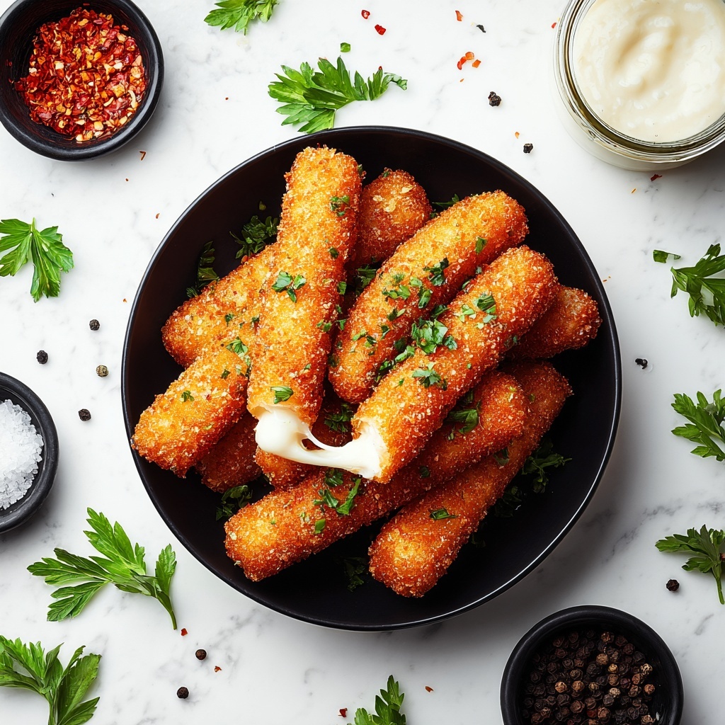 Homemade Crispy Mozzarella Sticks with Italian Seasoning Recipe - Recipe Image