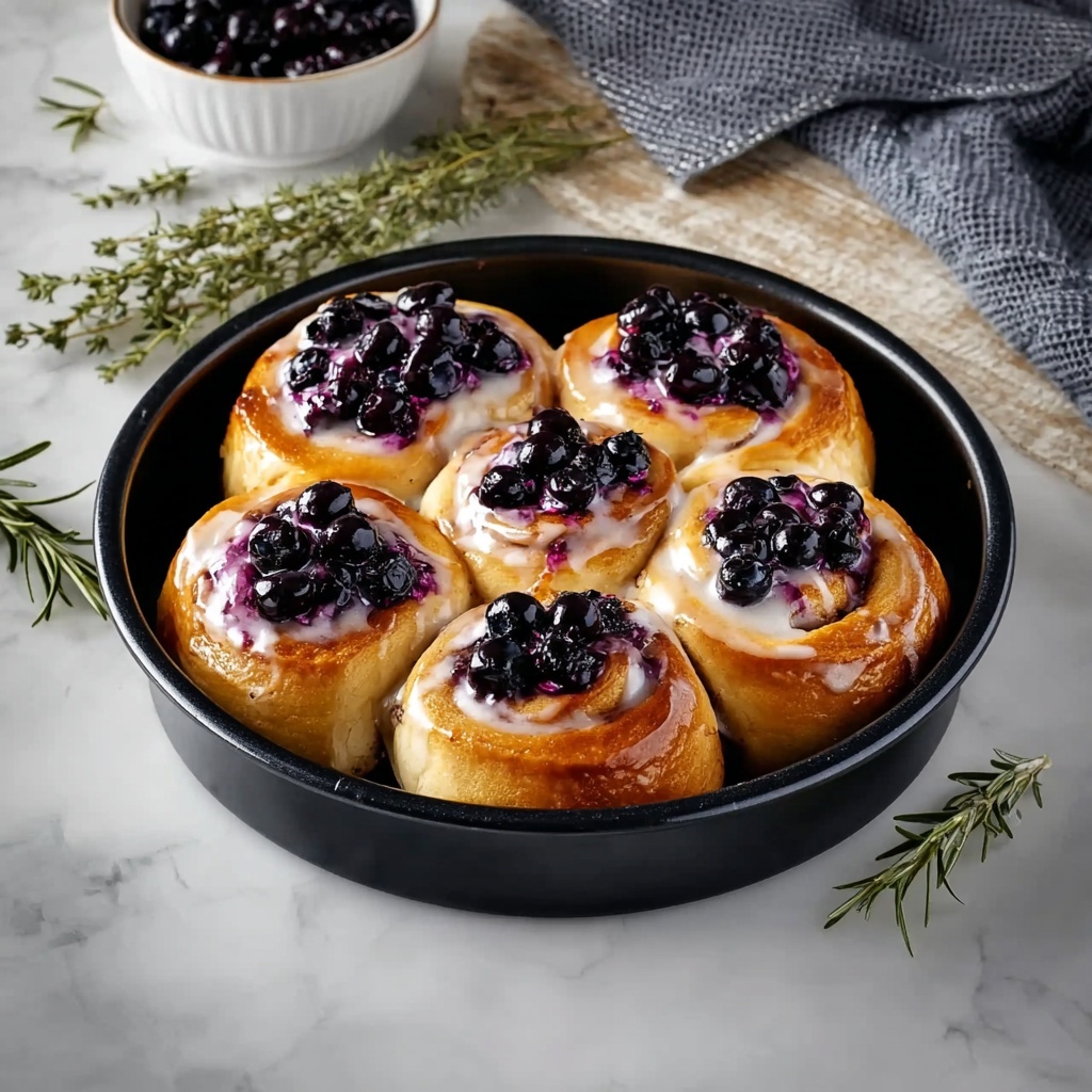 Blueberry Cinnamon Rolls with Creamy Glaze Recipe - Recipe Image