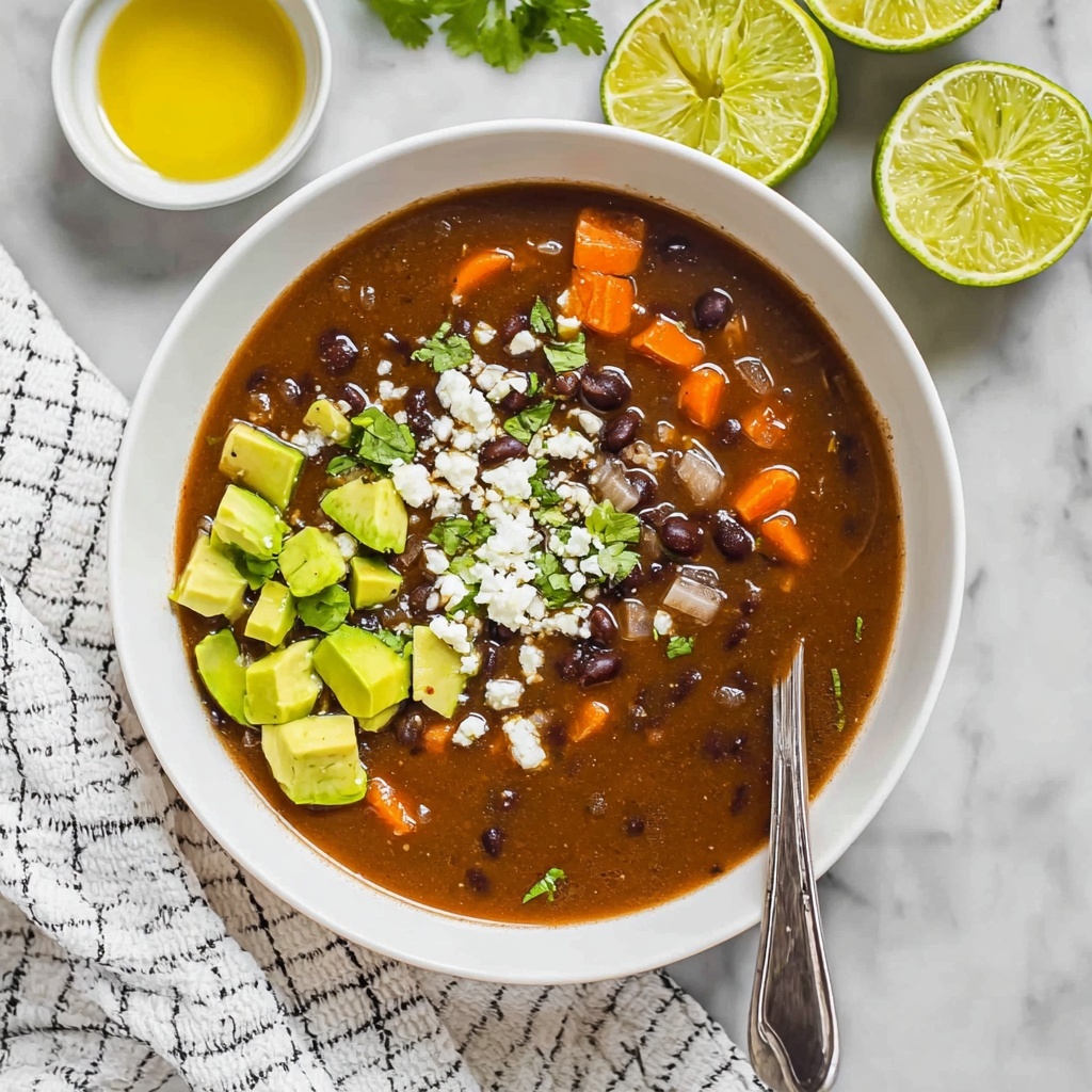 Spicy Black Bean Soup with Chipotle, Jalapeño, and Red Wine Recipe - Recipe Image