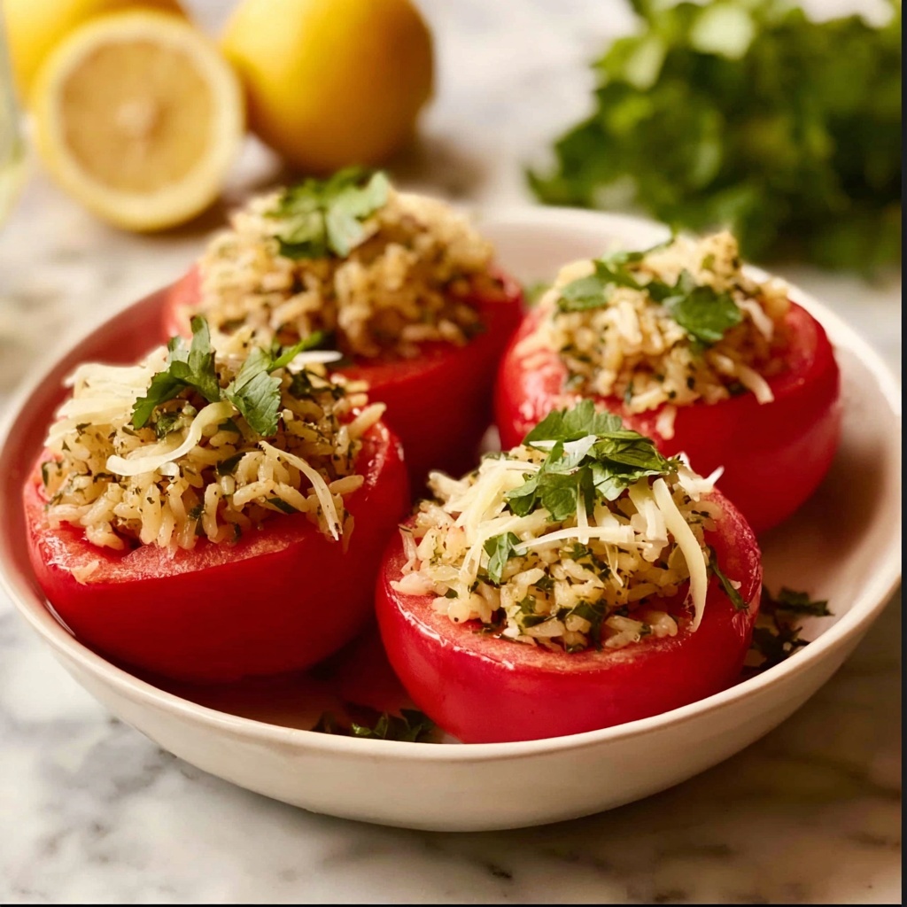 Spinach and Orzo Stuffed Tomatoes Recipe - Recipe Image
