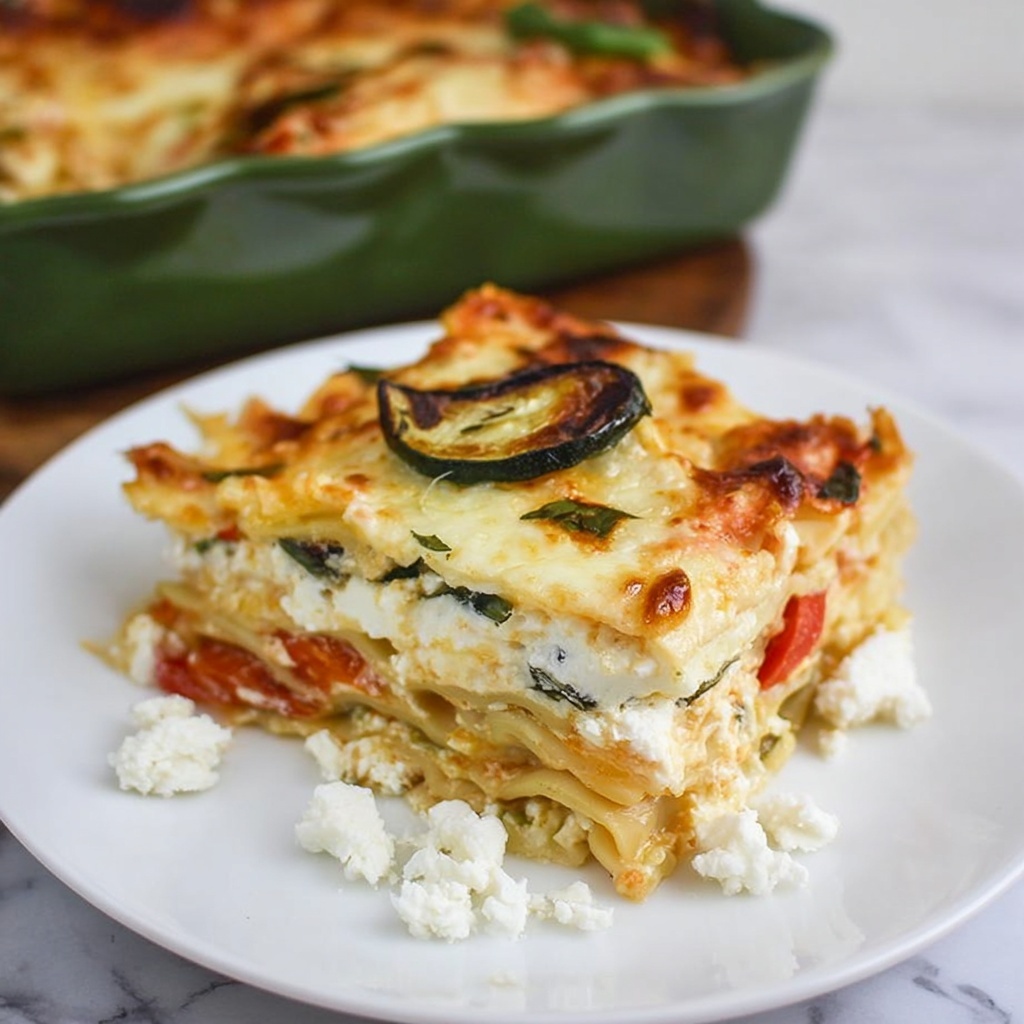 Poblano, Corn, and Zucchini Lasagna Recipe - Recipe Image