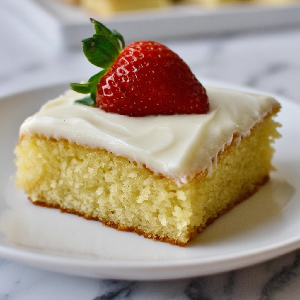Almond Sheet Cake with Almond Frosting and Fresh Berries Recipe - Recipe Image