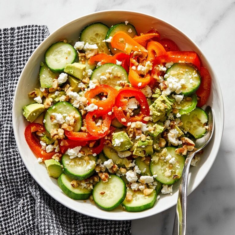 Cucumber Sweet Pepper Salad with Chicken, Feta, and Ginger Dressing Recipe
