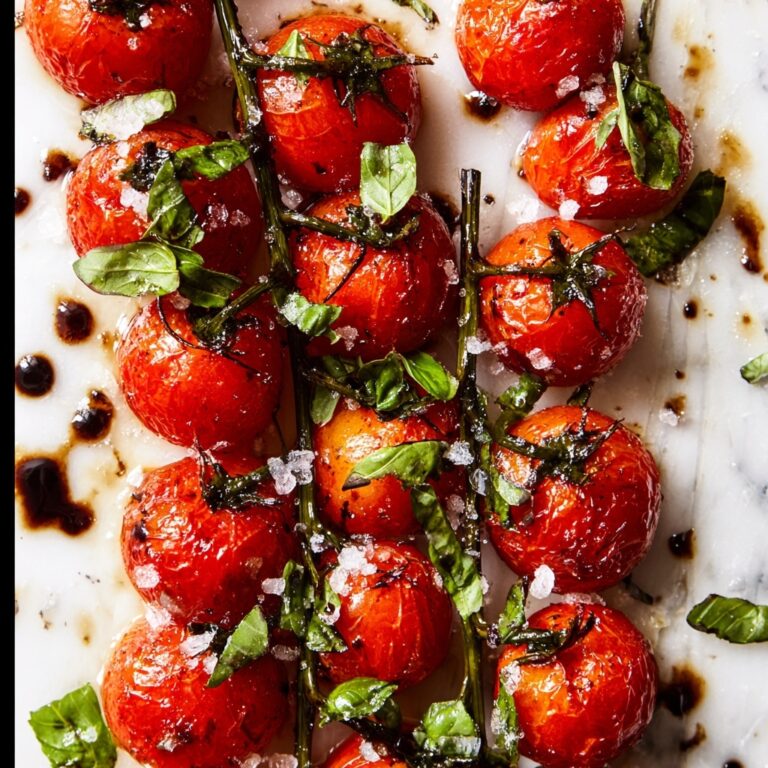 Balsamic Roasted Tomatoes with Fresh Basil Recipe