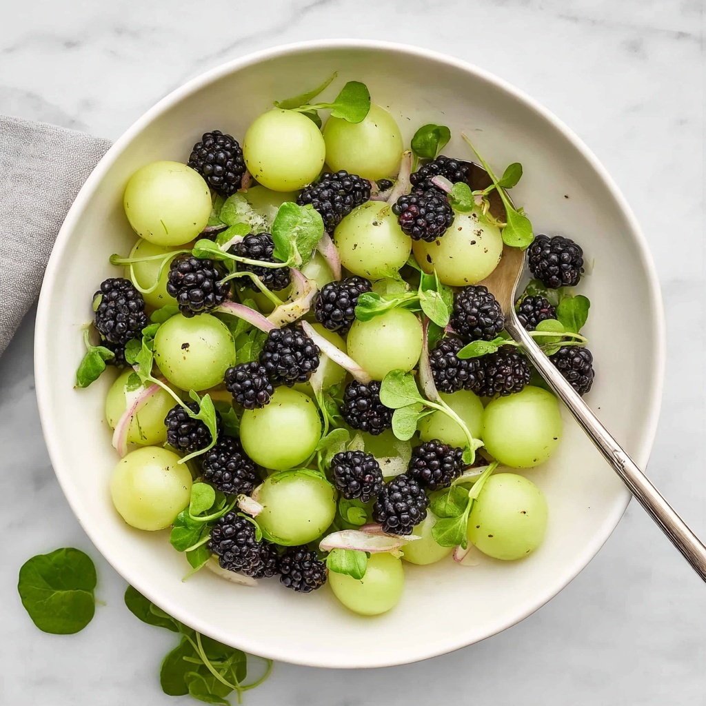 Honeydew Blackberry Salad with Lemon Honey Dressing Recipe - Recipe Image