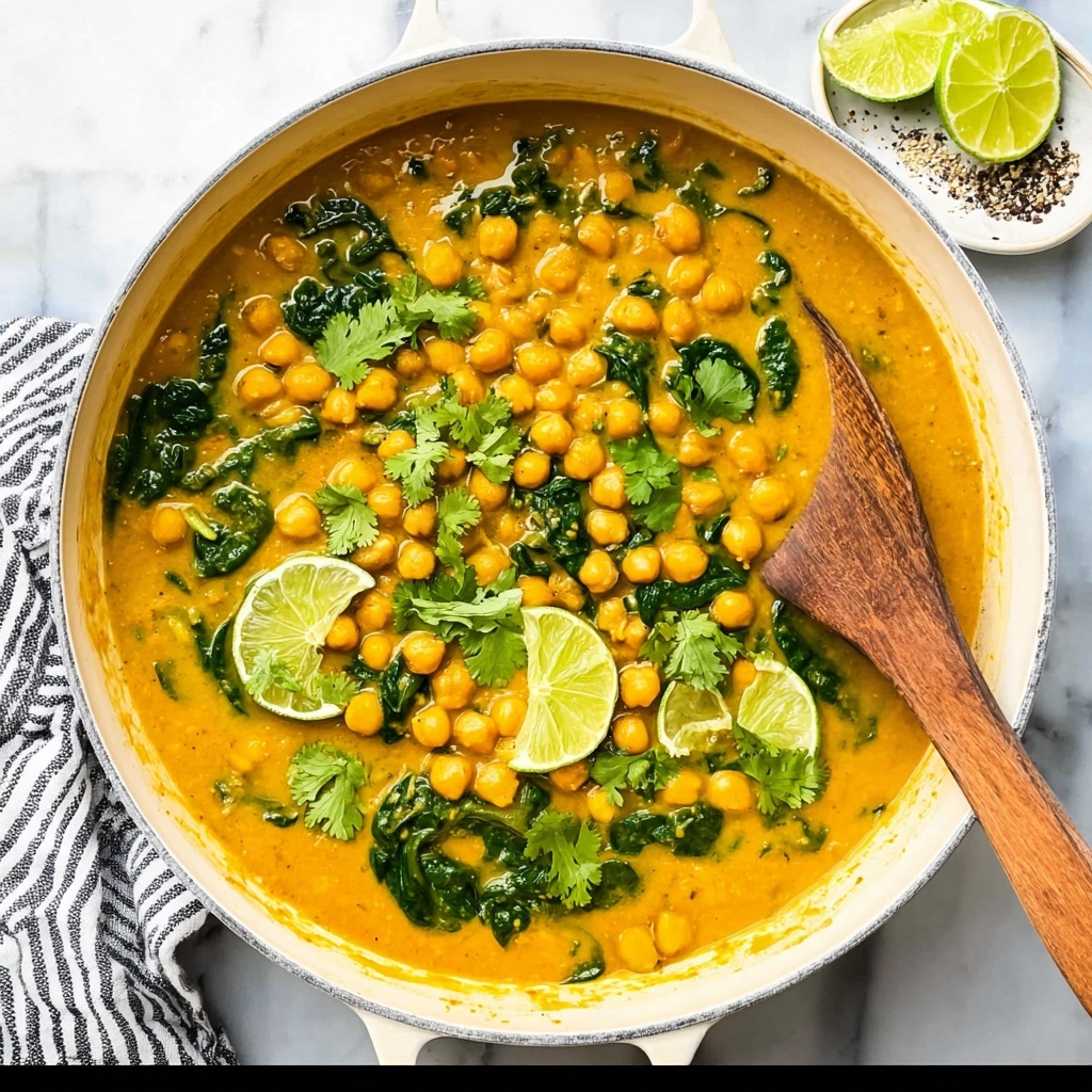 Creamy Chickpea Curry with Spinach and Lime Recipe - Recipe Image