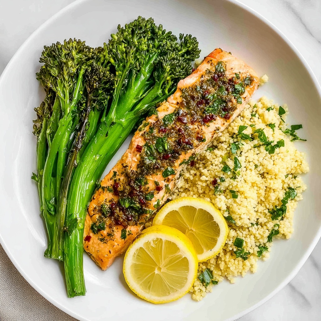 Harissa Salmon with Broccolini Recipe - Recipe Image