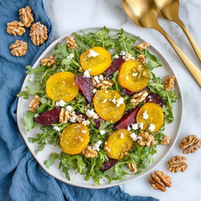 Golden Beet & Arugula Salad with Feta and Walnuts Recipe
