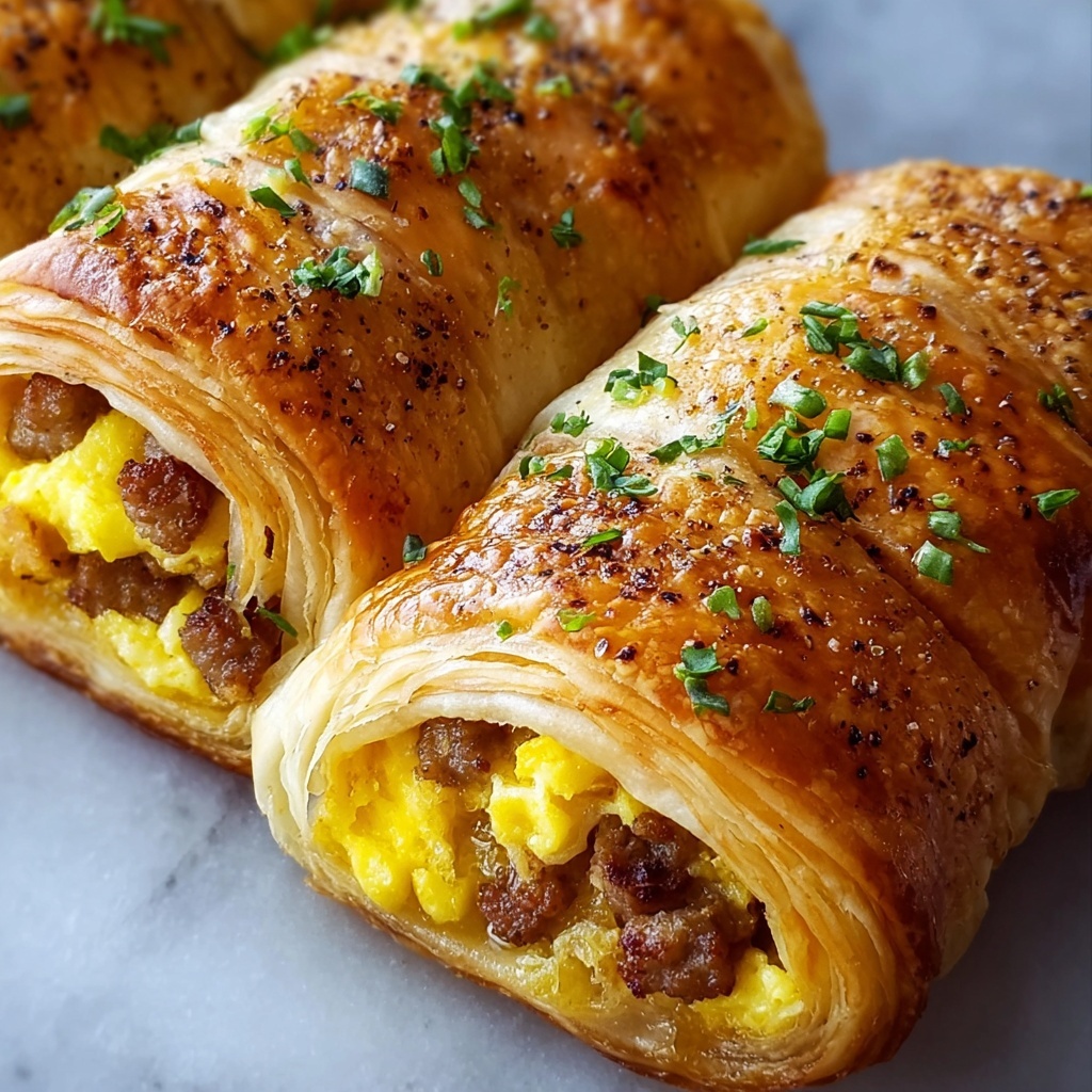 Sausage, Egg and Cheese Breakfast Roll-Ups Recipe - Recipe Image