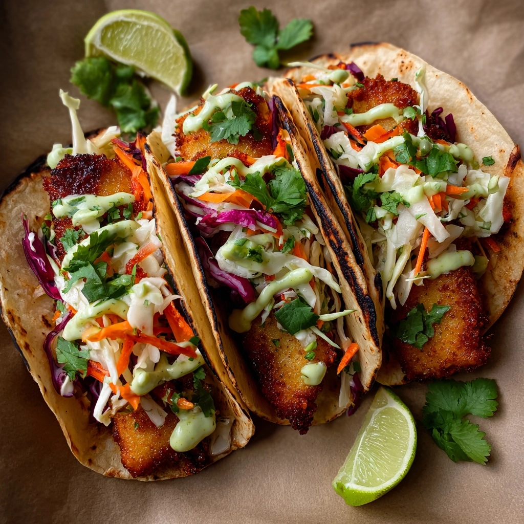 Crispy Fish Tacos with Cilantro Lime Slaw Recipe - Recipe Image