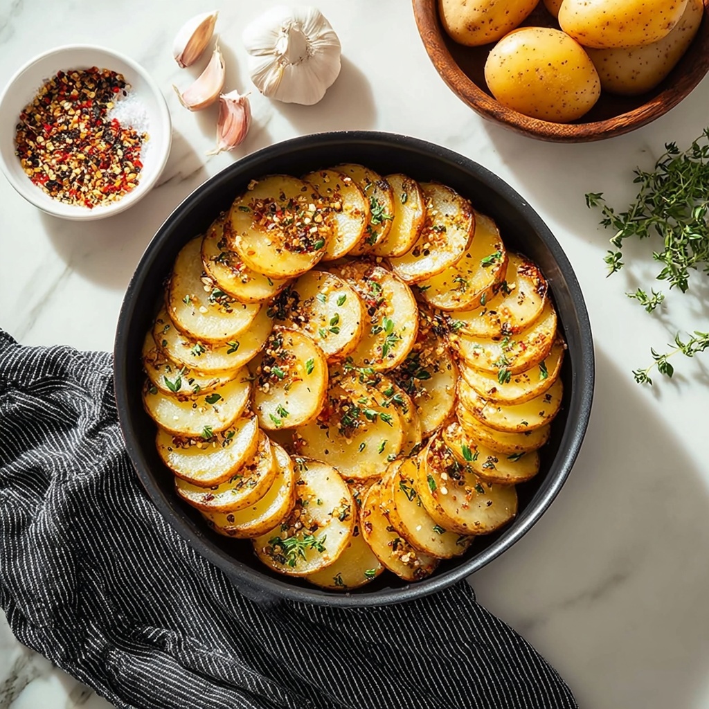 Crispy Baked Sliced Potatoes with Parmesan and Parsley Recipe - Recipe Image