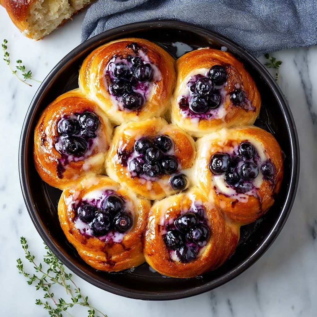 Blueberry Cinnamon Rolls with Creamy Glaze Recipe - Recipe Image