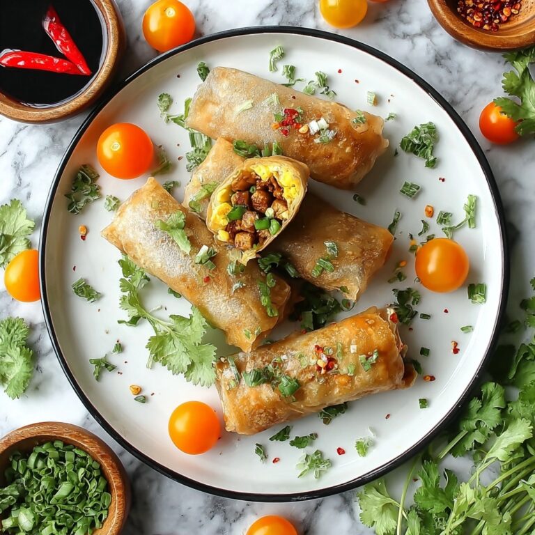 Crispy Oven Baked Chicken and Vegetable Egg Rolls Recipe