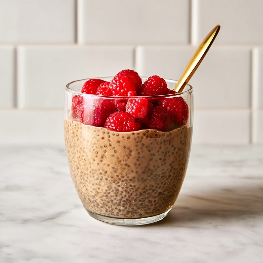 Chocolate Chia Seed Pudding with Raspberries Recipe - Recipe Image