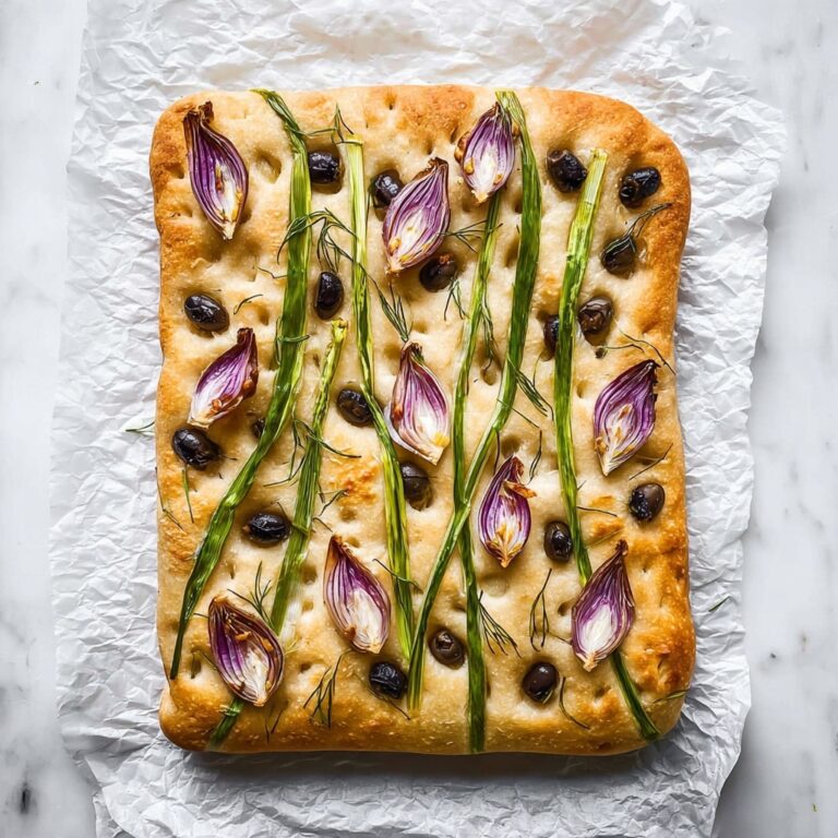 Decorated Focaccia Bread with Christmas Tree and Flower Designs Recipe