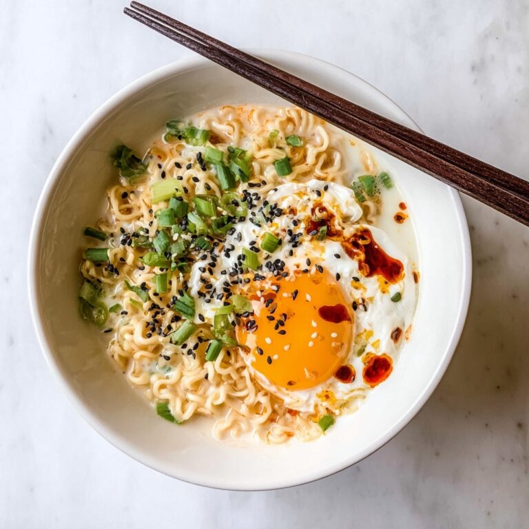 Creamy Milk Ramen with Poached Egg and Green Onions Recipe