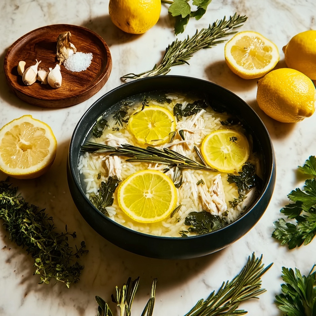 Lemon Ginger Turmeric Chicken and Rice Soup Recipe - Recipe Image