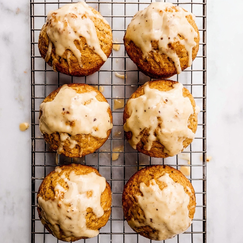 Chai Spiced Banana Oat Muffins with Honey and Glaze Recipe - Recipe Image