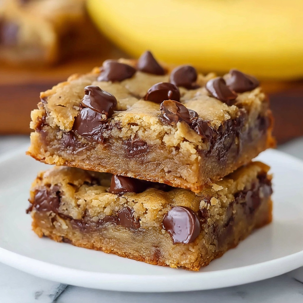 Peanut Butter Chocolate Chip Banana Bars Recipe - Recipe Image