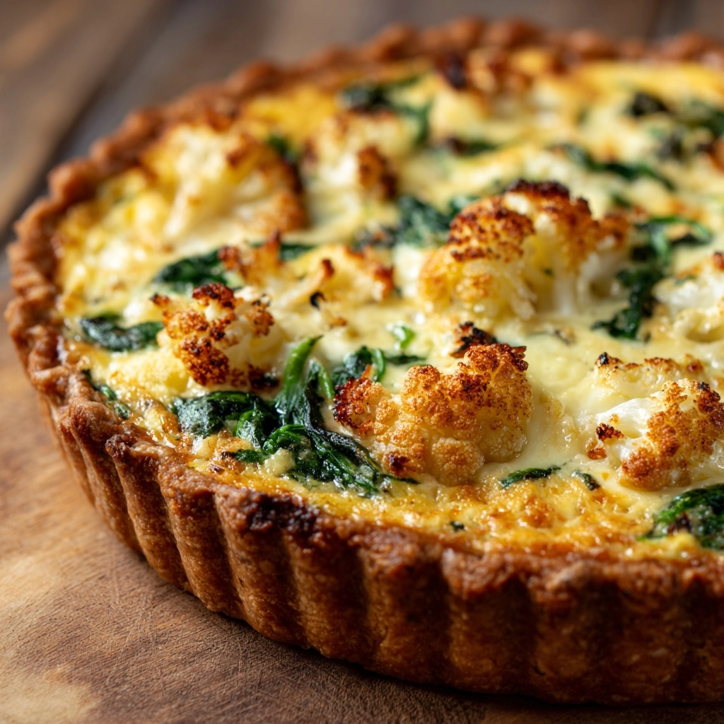 Perfect Cauliflower & Spinach Quiche Recipe - Recipe Image