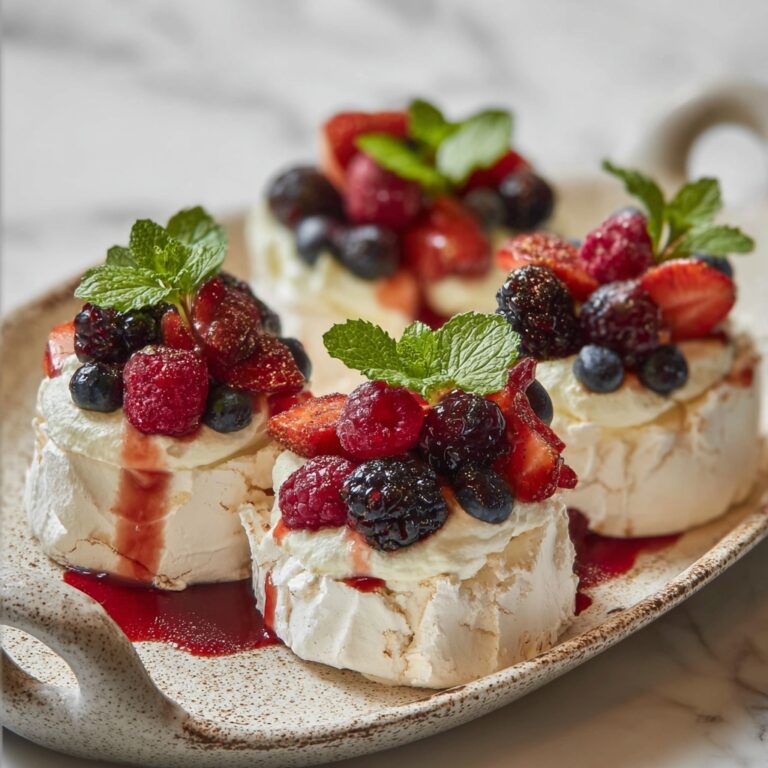 Mini Pavlova with Fresh Berries and Fruit Liqueur Recipe