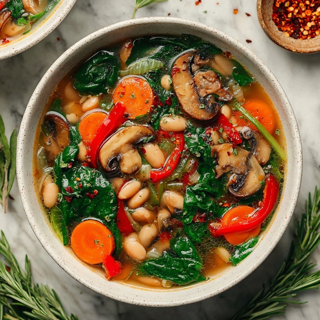 White Bean Mushroom Stew Vegan Recipe - Recipe Image