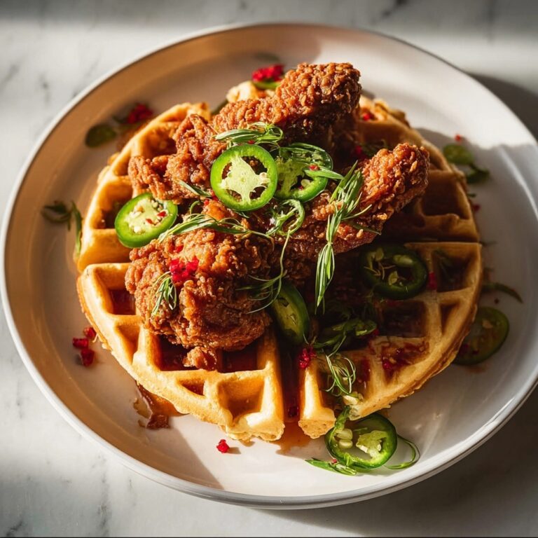 Homemade Fried Chicken ‘n’ Waffles with Jalapeno Honey Butter Sauce Recipe