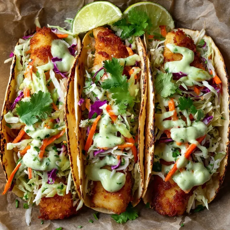 Crispy Fish Tacos with Cilantro Lime Slaw Recipe