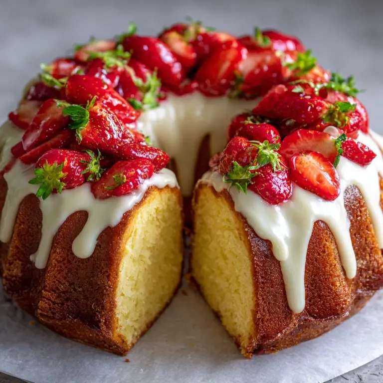 Lemon Cream Cheese Strawberry Pound Cake Recipe