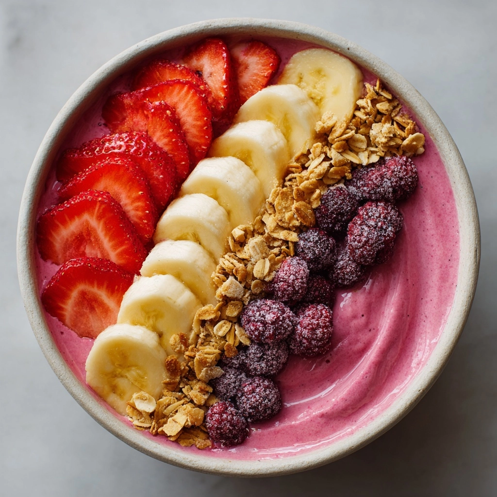 Strawberry Banana Smoothie Bowl Recipe - Recipe Image
