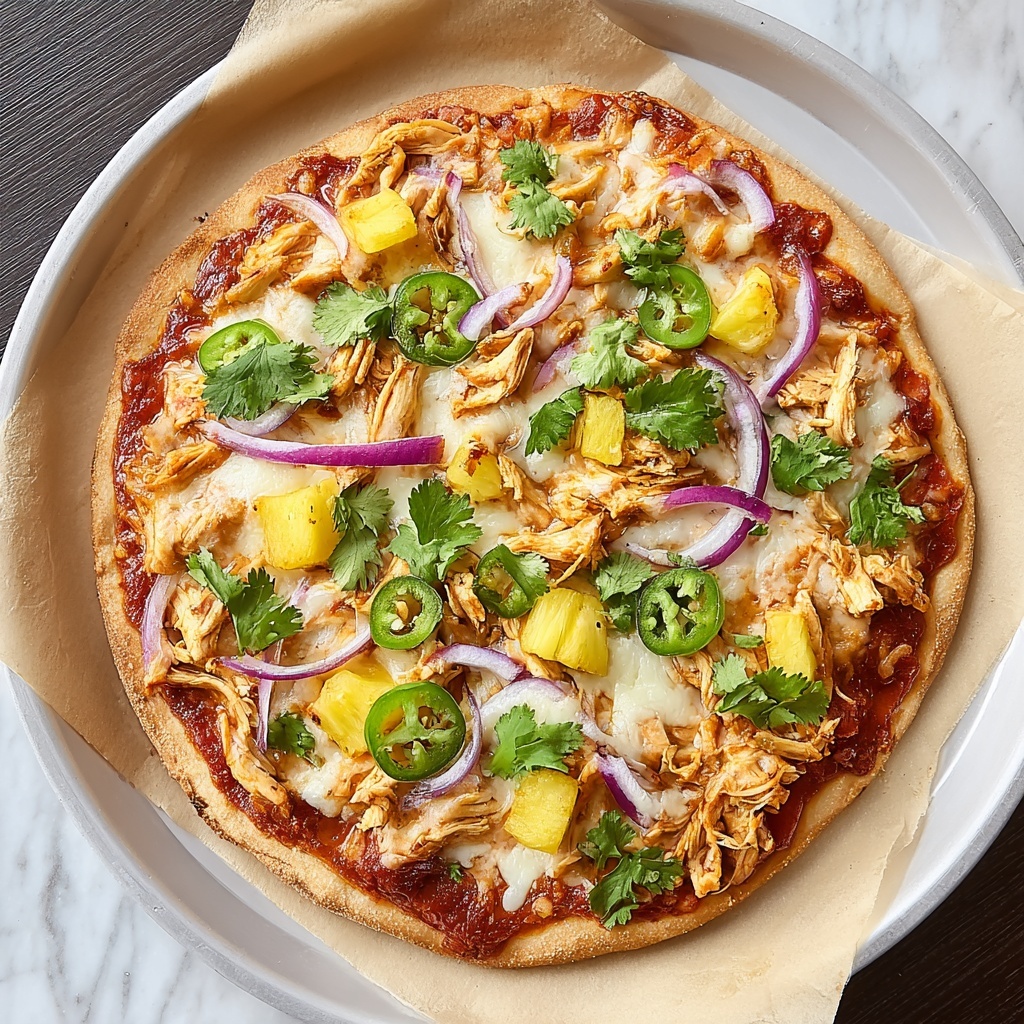 Pineapple Jalapeño BBQ Chicken Pizza Recipe - Recipe Image