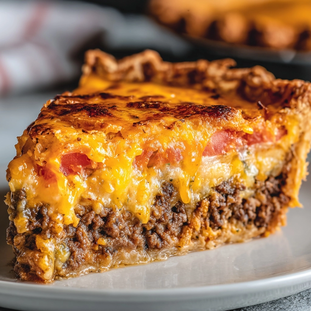 Classic American Cheeseburger Pie Recipe - Recipe Image