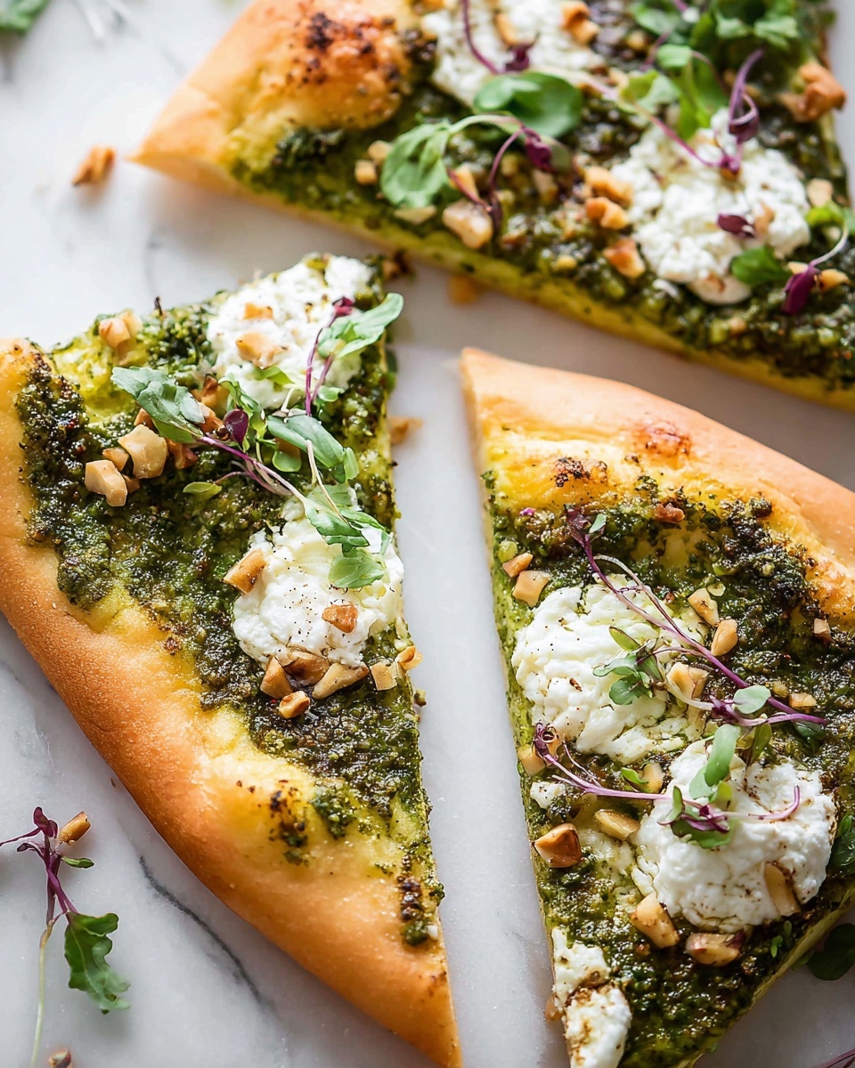 Pistachio Pesto Vegetable Pizza Recipe - Recipe Image
