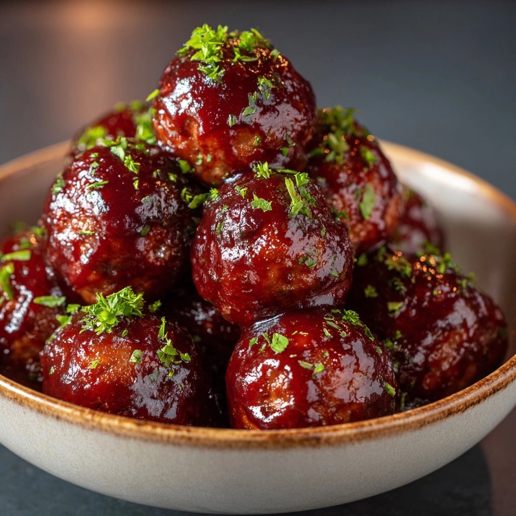 Cranberry Glazed Meatballs Recipe - Recipe Image
