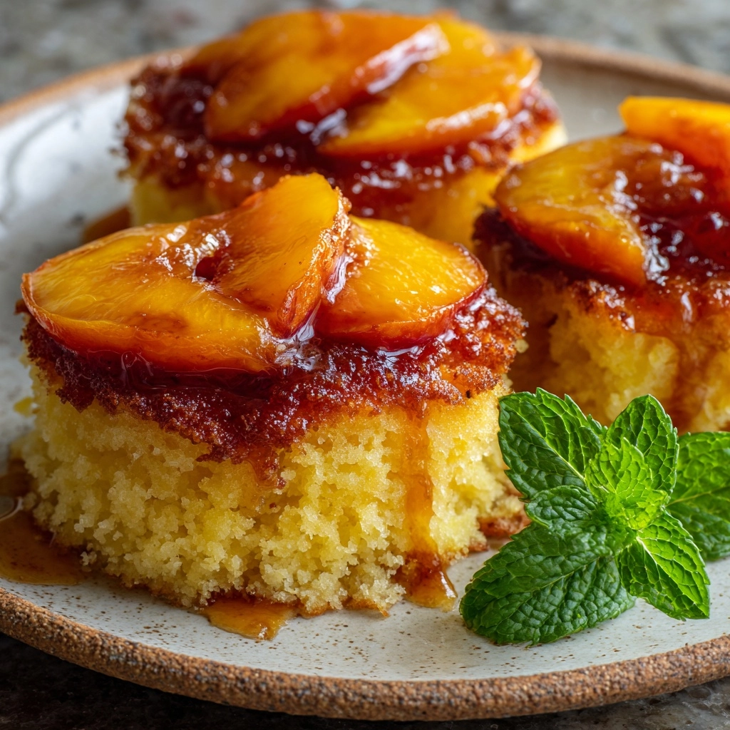 Peach Upside-Down Mini Cakes Recipe - Recipe Image