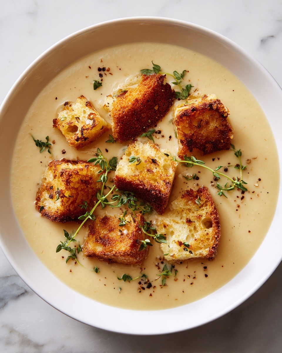 Creamy Roasted Garlic Potato Soup Recipe - Recipe Image