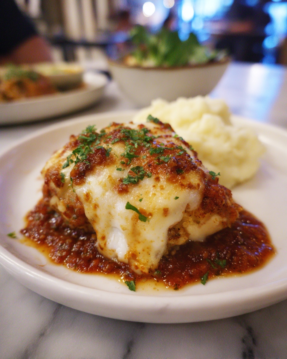 Chicken Parmesan Stuffed with Cream Cheese Recipe - Recipe Image