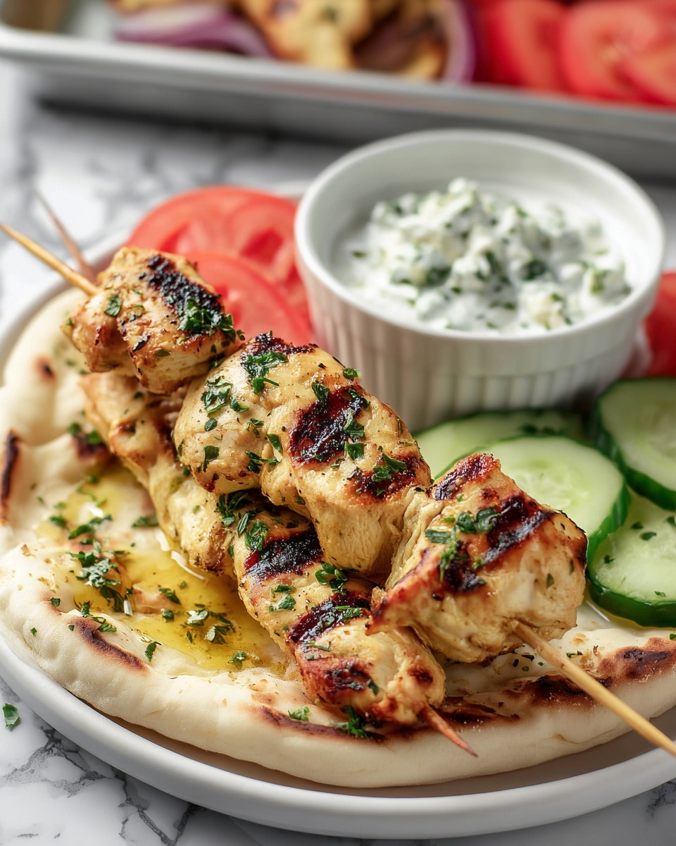 Chicken Souvlaki with Tzatziki and Warm Pita Recipe - Recipe Image