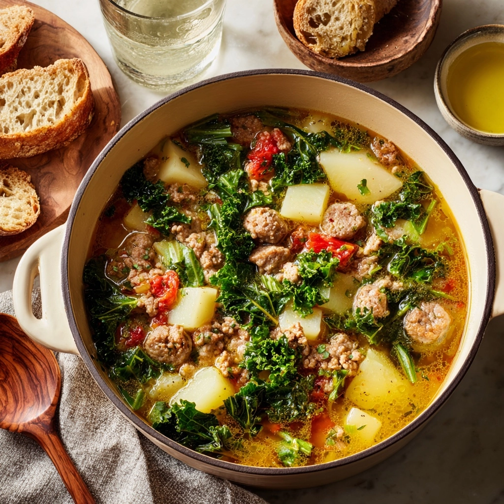 Sausage, Potato and Spinach Soup Recipe - Recipe Image
