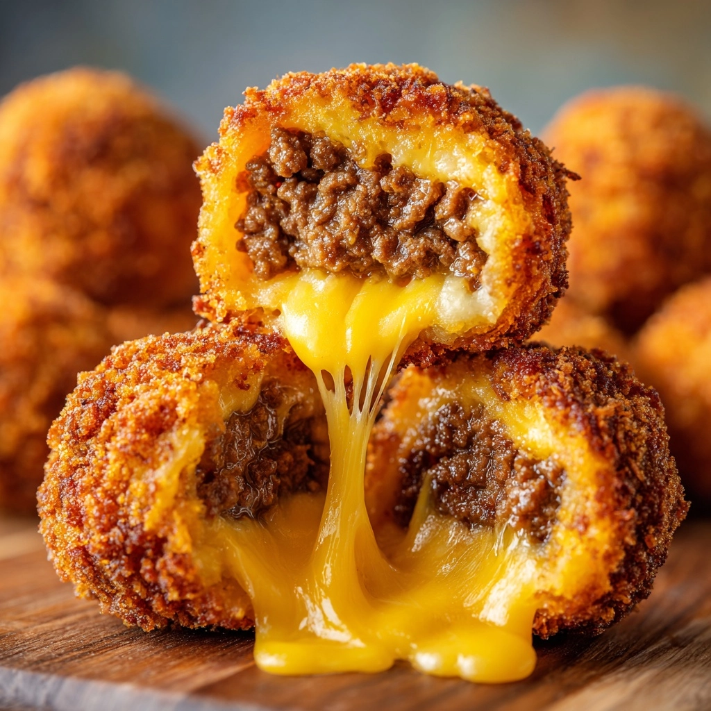 Fried Cheesy Ground Beef Balls Recipe - Recipe Image