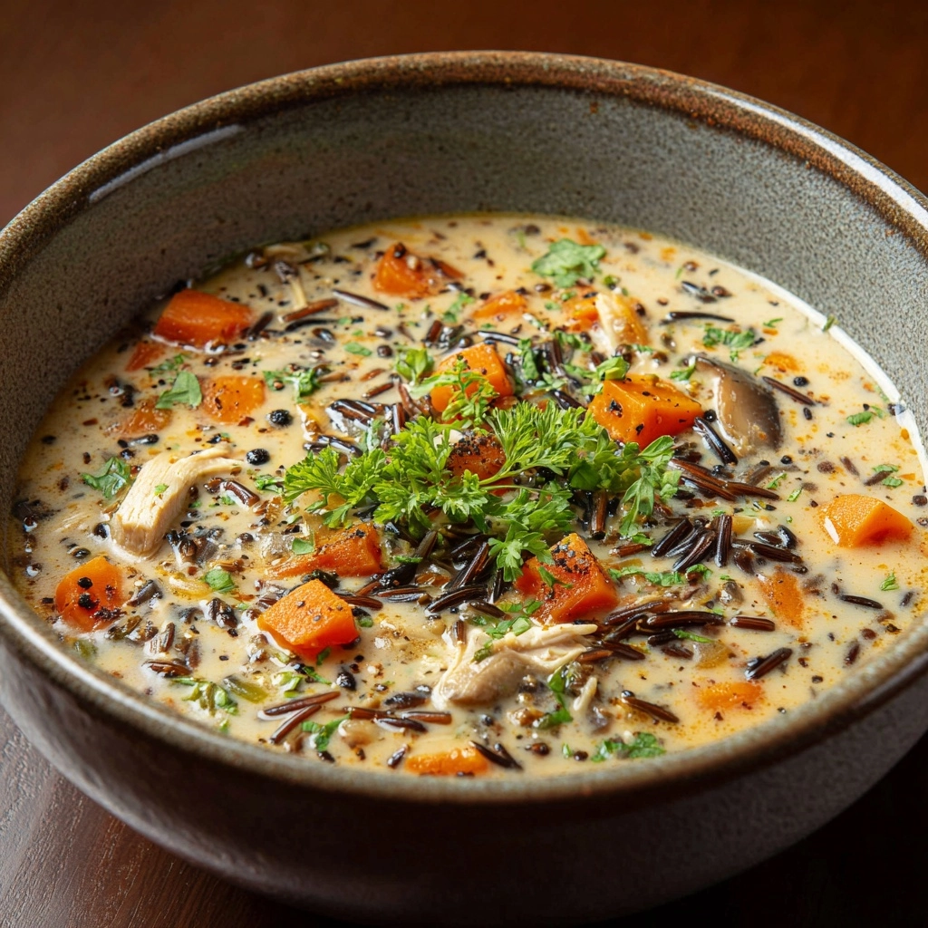 Slow Cooker Creamy Chicken and Wild Rice Soup Recipe - Recipe Image